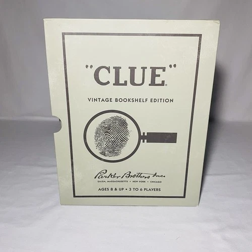 Clue Vintage Bookshelf Edition 2016 Board Game Parker Brothers Used
