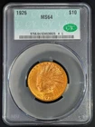 CACG CAC MS64 1926 Indian $10 Gold Eagle 0.4838 Oz Gold US Coin 534530025