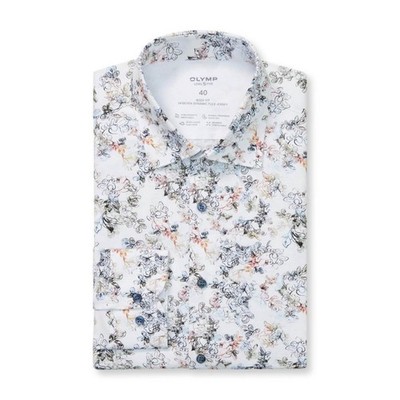 Olymp Level Five 24/Seven Herren Businesshemd weiß floral 203484 00