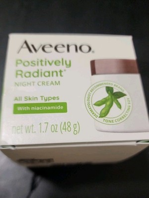 Aveeno Positively Radiant Night Face Cream Facial Moisturizer Anti-aging, 1.7 oz