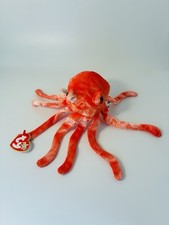 Wiggly 2000 Ty Beanie Baby 8in Orange Squid