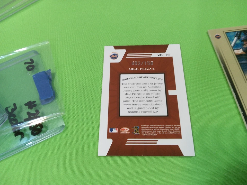 MIKE PIAZZA 3 COLOR JERSEY PATCH 2005 donruss zenith zb 16 #002/150 - Image 3 of 3