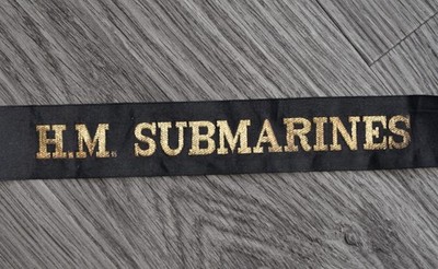 H.M. Submarines Royal Navy Cap Tally