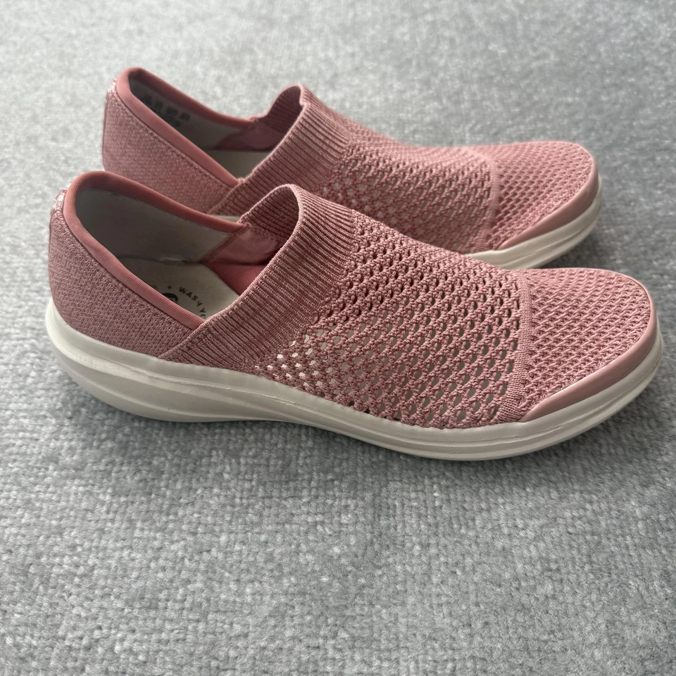 Zapatos Bzees para mujer talla 8,5 rosa sin cordones tejido ajuste elástico cómodo caminar Foto 3 de 4