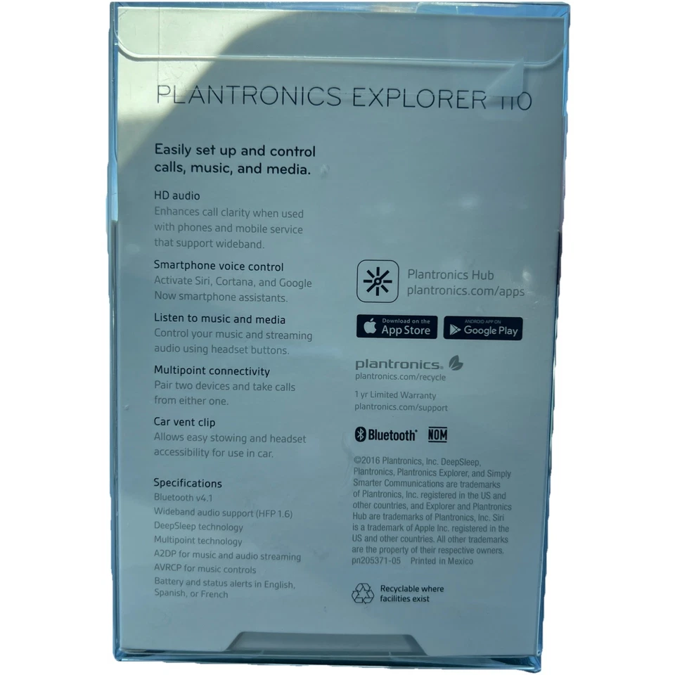 Plantronics Explorer 110 Bluetooth 4.1 Wireless Headset - Image 4 of 4