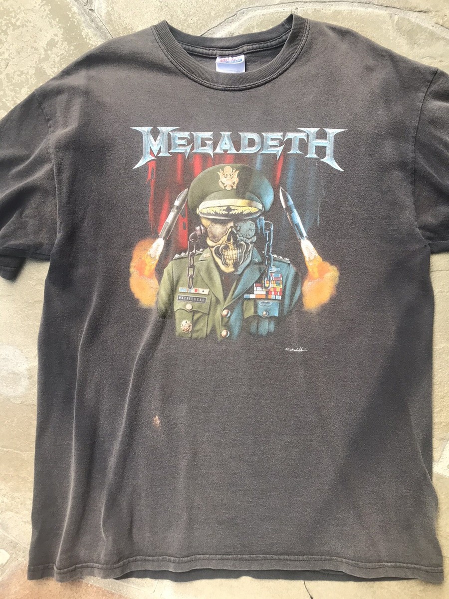 Megadeth Vic Rattlehead Thrash Metal Speed Metal Worn Down Used T 