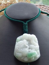 Certified Green 100 Natural A Jade jadeite Pendant Dragon Ruyi 450011 KS