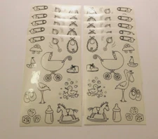Mrs. Grossman's Stickers Lot of 10 Sheets ~Pen & Ink Baby~ 2006 READ AS IS