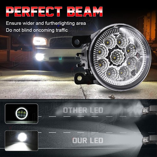 PAIR LED Driving Fog Light Lamp Front Bumper Light Driver+ Right Passenger Side - Picture 8 of 10