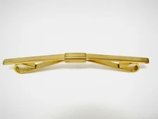 Vintage Collectible Tie Collar Bar Clip: Flat Classic Gold Tone Design