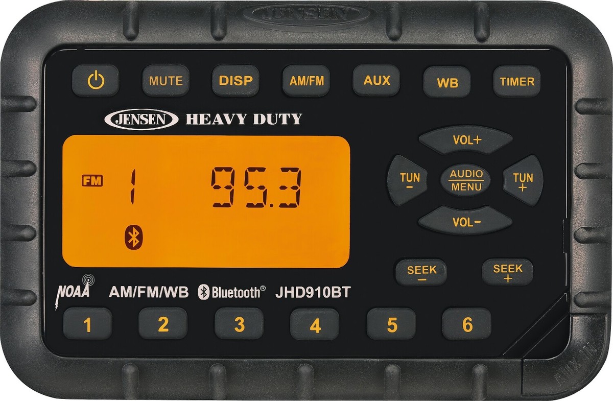JENSEN Heavy Duty JHD910BT Mini Waterproof AM/FM/WB/BT Radio JENSEN Heavy Duty JHD910BT Mini Waterproof AM/FM/WB/BT Radio