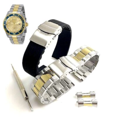 Pack of 2 Steel and Silicone Replacement Watch Band Fits Invicta Pro Diver 30022