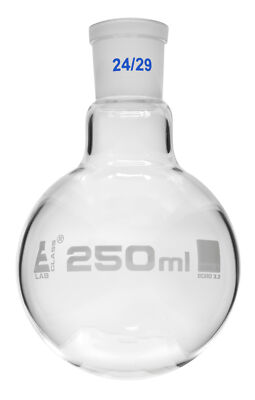 Boiling Flask with Joint, 250ml - 24/29 Socket Size - Round Bottom- Eisco Labs