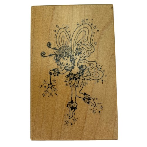 Dragonfly Fairy in Garden~Magic~Fantasy~Rubber Stamp~ 2.5 
