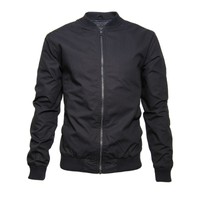 Men's Brave Soul Black Poplin Zip Front Bomber Jacket Rrp £39.99 Men's Brave Soul Black Poplin Zip Front Bomber Jacket Rrp £39.99