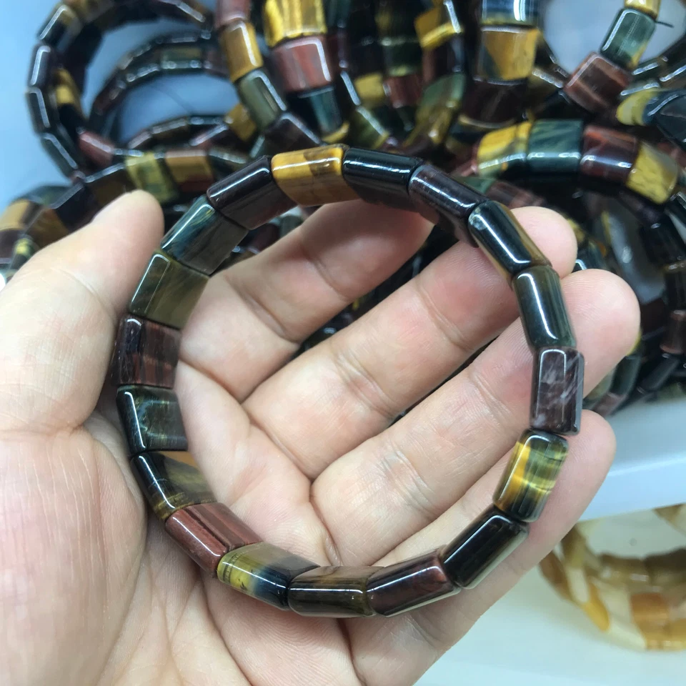 1 PIEZA Pulsera Elástica Cuarzo Piedra Ojo de Tigre Color Natural Regalo Reiki Suerte 01 Foto 4 de 4