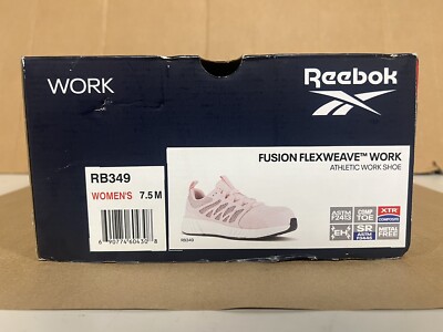 Women s Reebok Work Fusion Flexweave Shoe Pink Safety Toe Mid-Cut 8.5 EUC RB339