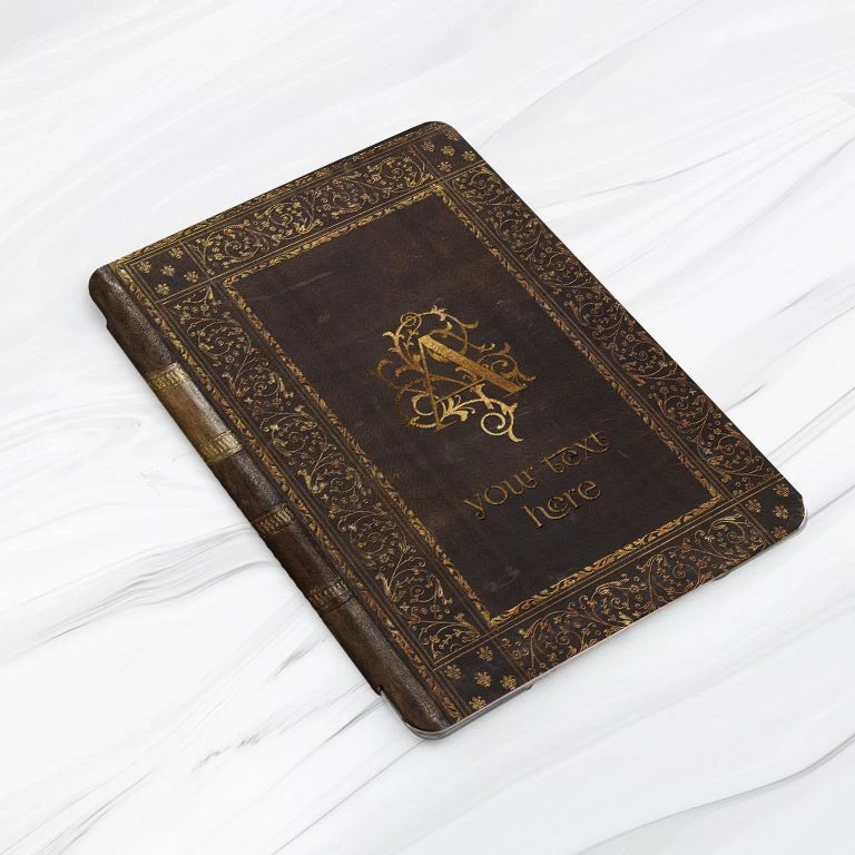 Custom Text Monogram Old Book Case For iPad 10.2 Air 3 4 5 Pro 9.7 11 12.9 Mini - Image 3 of 4