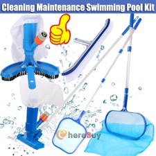 Kit de limpieza mantenimiento piscina con aspiradora, skimmer, poste telescópico EE. UU.