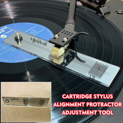 Plattenspieler Tonabnehmer Stylus Alignment Protractor Tool Phonograph AcceL _r1