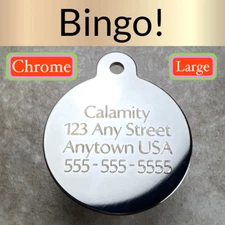 Custom Engraved Dog Tags Personalized Dog Collar Pet Tags Engraved Pet ID CHROME