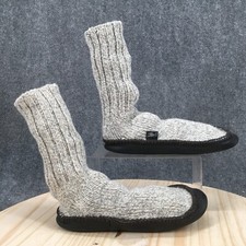 Daysend By Allen A Slippers Womens 11 Medium Socks Cozy Knit Gray Wool Pull On
