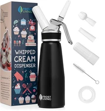Gourmet Whipped Cream Dispenser Heavy Duty Food Grade Aluminum + Accessories