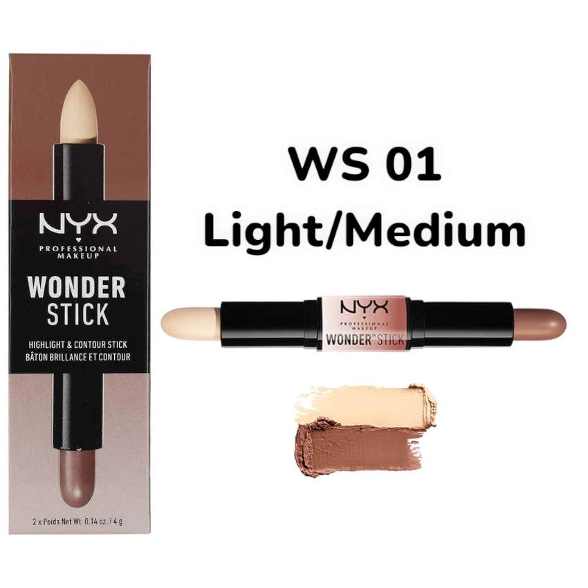NYX Wonder Stick Highlight & Contour WS01 Light WS02 Medium WS04 Universal Boxed - Image 3 of 4
