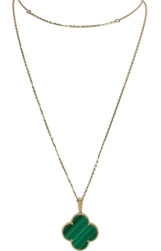 Van Cleef & Arpels 2024 Malachite/18k Gold Magic Alhambra Long Pendant Necklace
