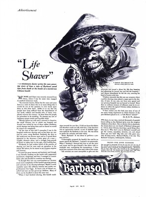 Vintage Print Ad 1938 Barbasol Beard Softener Man Gun Illustrator Albert Dorne