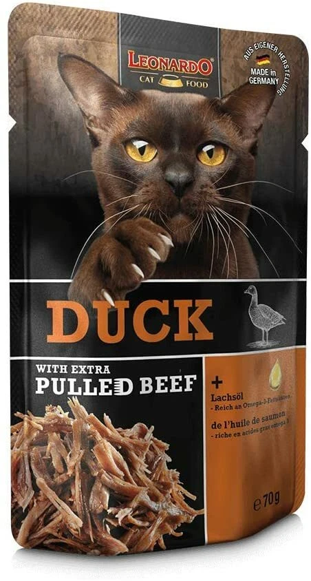 Leonardo Frischebeutel Duck mit Fleischstreifen [Pulled Beef] 16x 70g - Bild 2 von 4