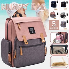 Baby Diaper Bag Mummy Maternity Nappy Backpack Functional Pockets Diaper Pad UK