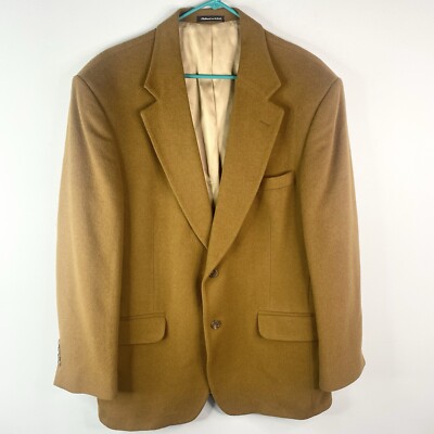 Camel Hair Blazer Men s 42R Sport Coat Casual Jacket Vintage Brown Lined