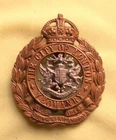 Bi-METAL KC CITY OF LONDON YEOMANRY ROUGH RIDERS WW1 CAP BADGE  - C699