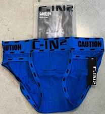 SP C-IN2 Caution Cotton Blend Sport Brief - Large, bradley blue