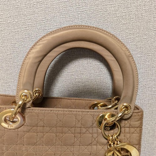 Christian Dior - Borsa Vintage Lady Dior Cannage - Trapunta Nylon Tan - Medium - Foto 5 di 19