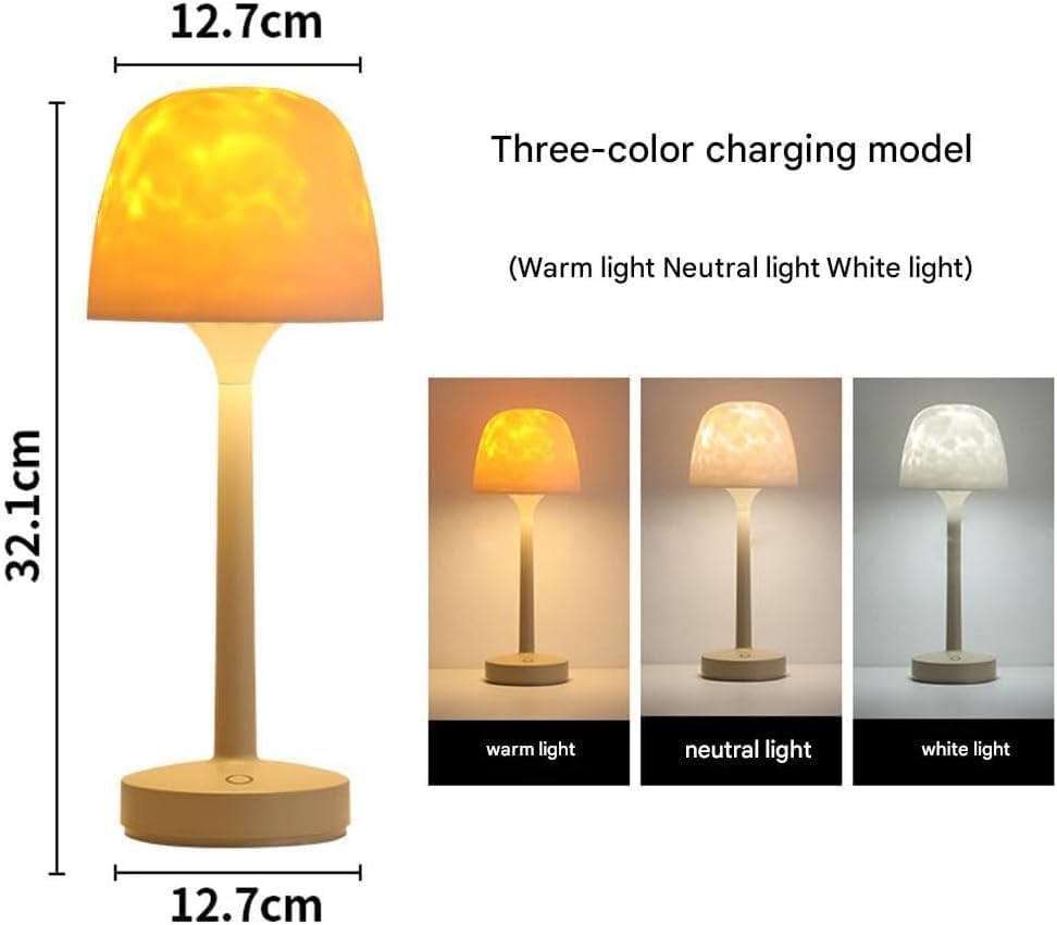 Ocean Wave Cordless Projector Light LED Aurora Projector RGB Changing Table Lamp