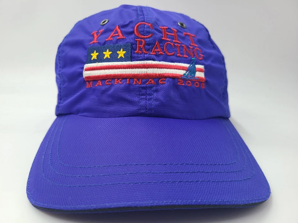De colección Yacht Racing Mackinac 2000 Nylon Correa Ajustable Gorra Vela Azul Foto 2 de 4