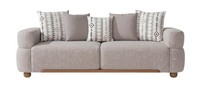 Modernes 3-Sitzer-Sofa Minimalistischer Stil Holzrahmen Beige Farbe