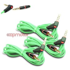 3X 4FT 3.5MM AUX L M/M AUDIO CABLE CORD GREEN FOR LG OPTIMUS G2 HTC ONE MOTO X G