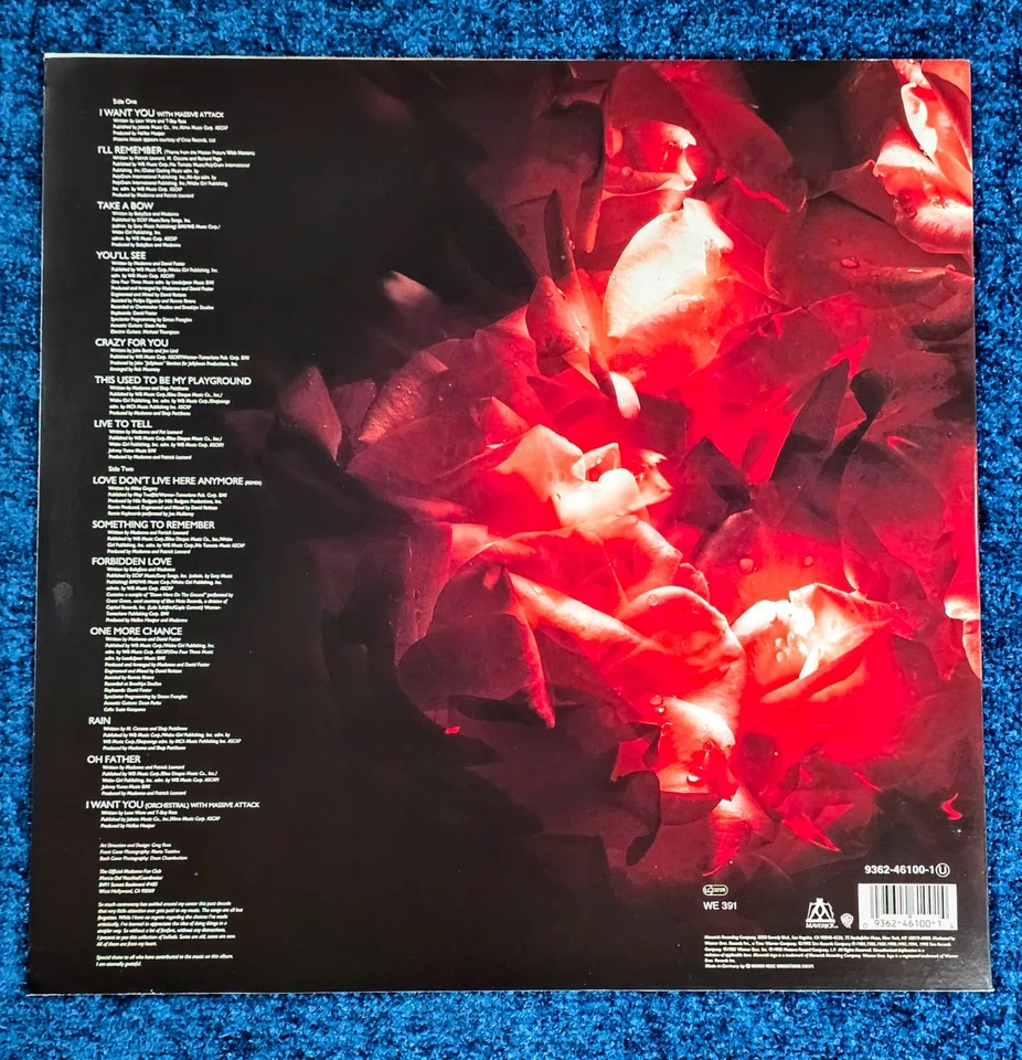 MADONNA SOMETHING TO REMEMBER 12'' LP VINYL 1st PRESSING MADE IN GERMANY 1995 — 第 4/4 张图片