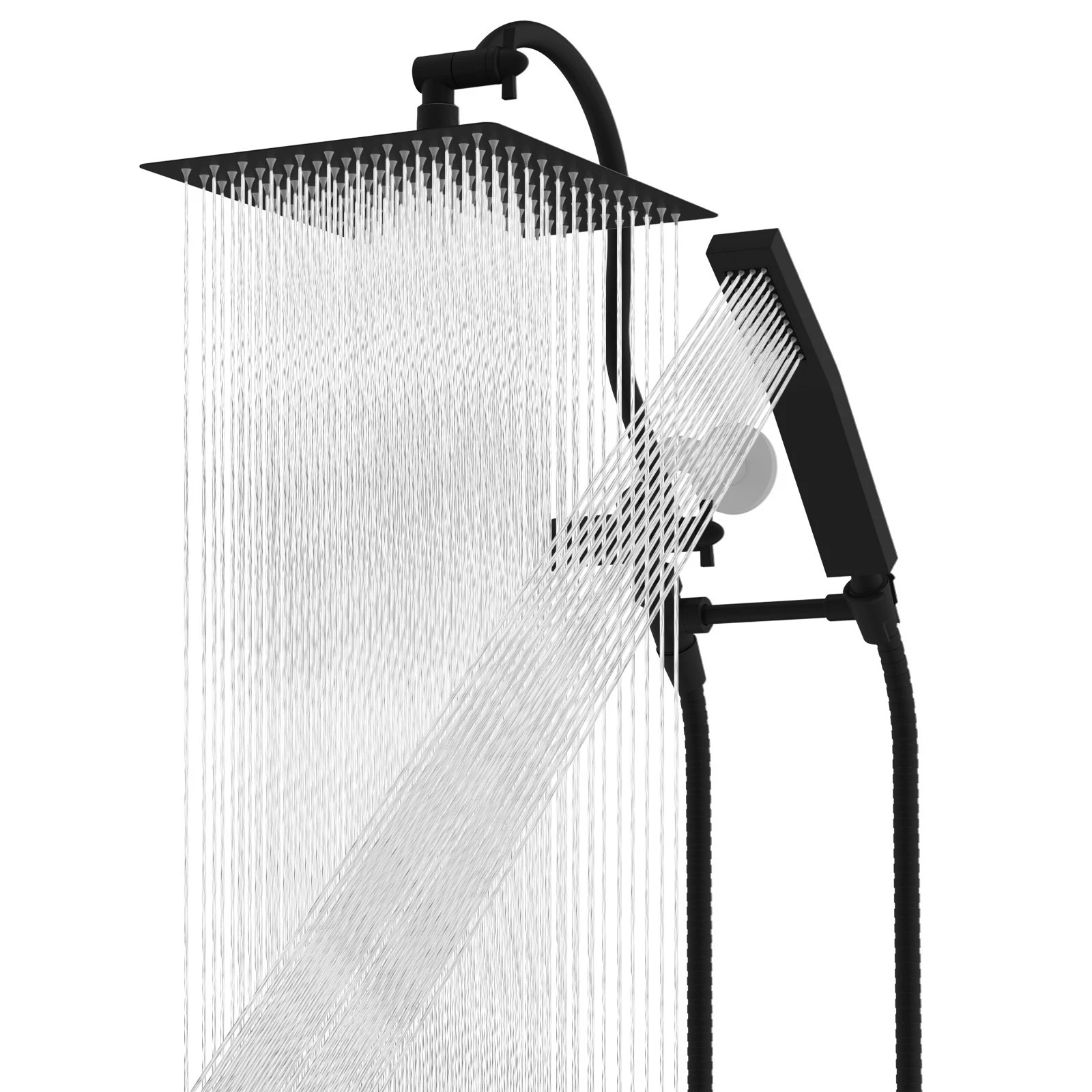 12 Inch High Pressure Rain Shower Head Combo with Handheld Spray Wall Mounted