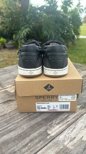 Sperry Top Sider Women’s Boat Shoes Starfish Brights Black Size 7 With Box - Picture 14 of 21