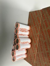 NINE Rolls of Bank Rolled Quarters  From  A vintage Sealed Bank Box. $90 FV.