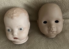 Lot Of 2 New 4 Porcelain Doll Heads From Doll Makers Estate