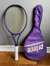 PRINCE Purple Power Pro Oversize Tennis Racket Grip 4 3/8 Original Bag Rare VTG