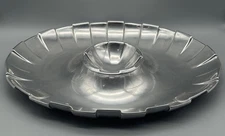 Wilton Armetale Fluted Chip and Dip Platter, Pewter Serving Tray RARE