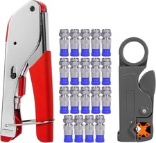 Coaxial Cable Crimper for RG59, RG6, 3-in-1 4*1*0.7 Inch, Coax Red 