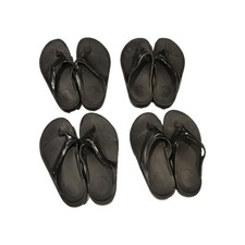 Oofos Oolala Luxe Recovery Flip Flops Womens Size 9 Black Sandal FOUR PAIRS