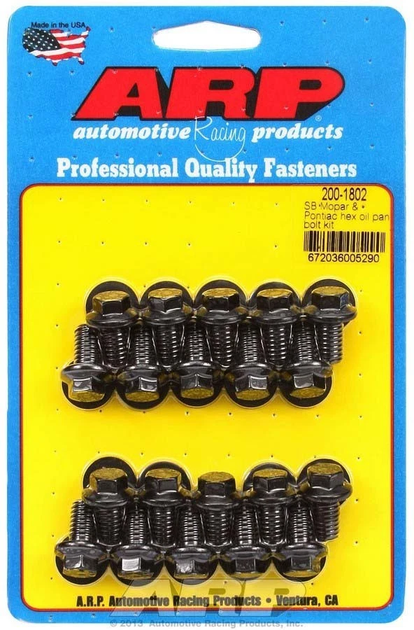 Arp 200-1802, Set of 20 Black Chromoly Sbm Oil Pan Bolt Kit Performance Parts — 第 3/4 张图片